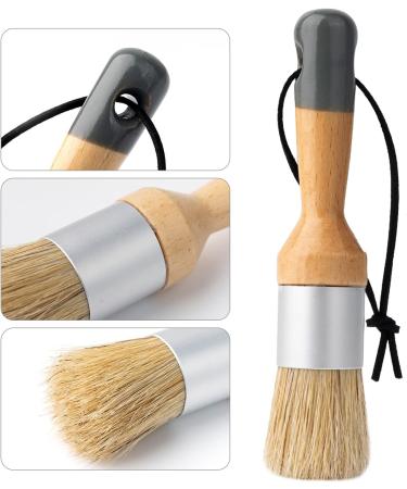 Mister Rui 3pcs Chalk Wax Paint Brush Set for Furniture - Natural Bristles, Ideal for Chalk, Acrylic, and Milk Paint - Stencil Brushes, No Shedding - Buy Online on SooperMarket.com