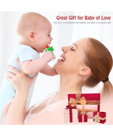 HAOBAOBEI Baby Fresh Fruit/Food Feeder Pacifier (2 Pcs) - Silicone Teething Toys with 2 Sized Pouches, Spoon, Bottle Brush - Blue&Green Set - Buy Online on SooperMarket.com
