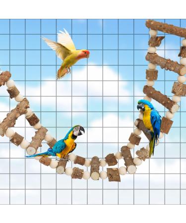 Shop Bird Parrot Ladder Bridge Toy | Natural Pepper Wood Swing & Climbing Accessories for Birds Rats & Hamsters | 18 Ladders - 51.96 x 3.93 Inches - Buy Online on SooperMarket.com