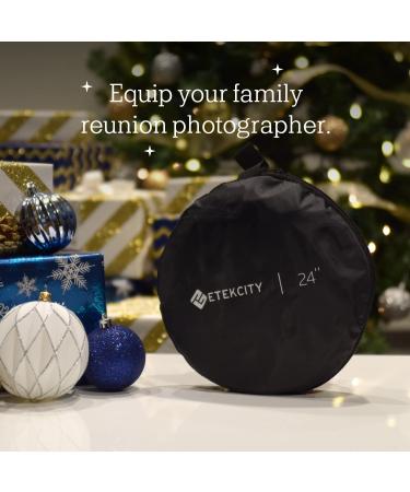 Etekcity 24 5-in-1 Photography Reflector Light - 24 Inch Multi-Disc Photo Reflector Kit with Bag - Translucent Silver Gold White Black - Professional Photo Lighting Tool - Buy Online on SooperMarket.com
