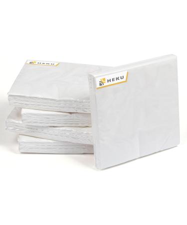 HEKU 100 White Napkins - 3-Layer 33x33cm | Highly Absorbent & Stylish | Perfect for Events & Gastronomy | Practical 5-Pack - Buy Online on SooperMarket.com
