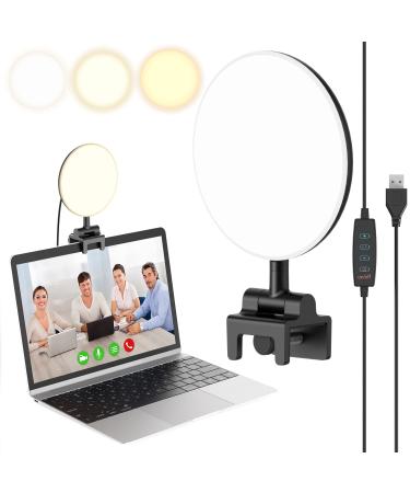Video Conference Lighting, 4.0" Ring Light for Computer Laptop Monitor, Small Clip on Laptop Ring Lights for Video Calls, Remote Working, Zoom Meetings, Live Streaming, Online Teaching, Interview 4 INCH