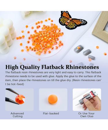 Briskbloom 3000PCS Orange AB Resin Flatback Rhinestones - 2mm-6mm - for Tumblers, Mugs, Bottles, Craft Decoration - Loose Bling Gem Stones - Buy Online on SooperMarket.com