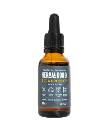 Herbal Dog Co Flea Drops - Natural Spot On Flea Treatment for Dogs & Puppies 30ml - Flea Protect - Handmade in UK Non-Toxic Flea & Tick Protection