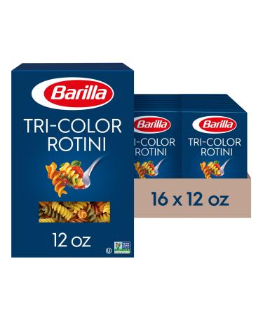 Barilla Tri-Color Rotini Pasta, 12 oz. Box (Pack of 16) - Non-GMO Pasta Made with Durum Wheat Semolina - Italy's #1 Pasta Brand - Kosher Certified Pasta
