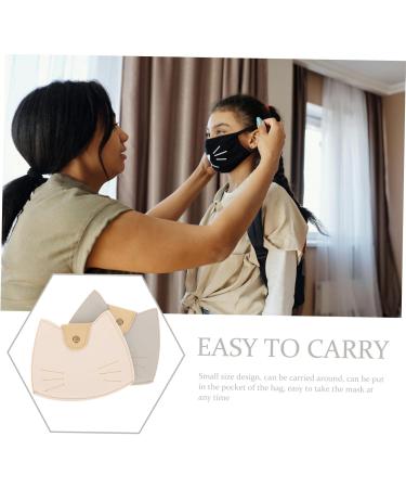 CABILOCK 8 STK Leather Mask Storage Box - Reusable Mask Folder & Case for Face Cover - Perfect for Students | Hellgraux 4 Stk 15x12cm - Buy Online on SooperMarket.com