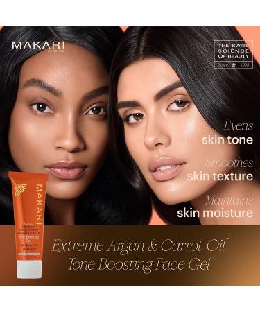 Buy Makari Extreme Argan & Carrot Oil Face Gel | Anti-Aging Even Skin Tone & Acne Treatment | 1 oz Organic Gel for Sun Spots & Wrinkles - Buy Online on SooperMarket.com