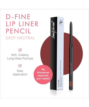 Beauty For Real D-Fine Lip Liner Pencil in Neutral Deep - Long-Wear Universal Shade for Perfect Lip Shape - Creamy Texture, No Sharpener Needed - 0.012 oz - Buy Online on SooperMarket.com