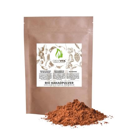 GreatVita Organic Cocoa Powder 800g raw powder ideal for drinks and baked goods natural product without additives