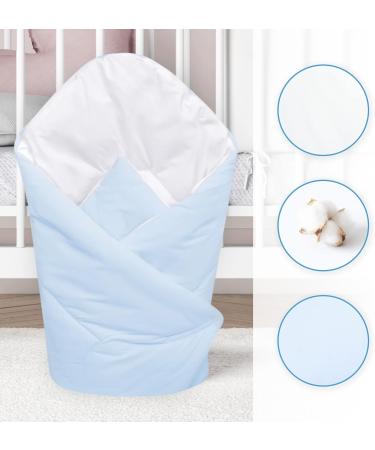 Baby Swaddle Wrap Blanket | Newborn Cotton Swaddling Sleeping Bag 0-3 Months (Blue) - Buy Online on SooperMarket.com