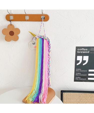 ZSMJAER Hair Clip Storage for Girls Unicorn Hair Clip Holder Rainbow Yarn Tassel Organiser Hair Accessories Unicorn Theme Party Decoration - Buy Online on SooperMarket.com