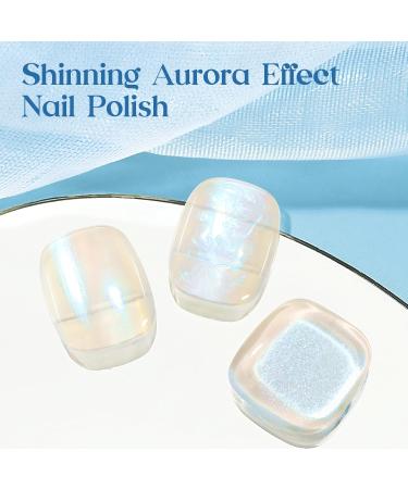 MIZHSE Nail Polish 15mL Mermaid Pearl Nail Polish Aurora Effect Nail Polish Iridescent Fingernail and Toenail Polish Glossy Long Lasting Nail Polish Trendy DIY Nail Salon Blue Pearl Blue - Buy Online on SooperMarket.com