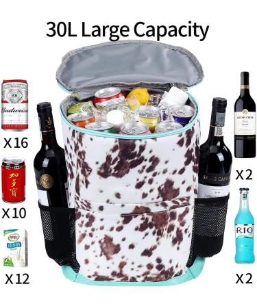 Leopard Print Women's Cooler Backpack | Leak Proof & Lightweight Lunch Bag with Cooler Compartment | Ideal for Hiking, Camping & Wine | 24-Can Capacity | Nainiu - Buy Online on SooperMarket.com