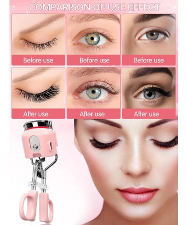 Kalolary Heated Eyelash Curlers Heated Lash Curlers with Eyelash Applicator Tool Lash Comb & Eyeliner Brushes 3 Heating Modes Electric Lash Curlers for Quick Natural Curling &Long Lasting (Pink) - Buy Online on SooperMarket.com