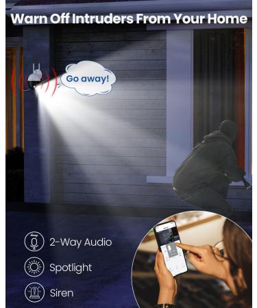 MUBVIEW 2K Security Camera Outdoor Security Cameras with 360 PZT View 2.4G WiFi Wired Home Surveillance Cameras Color Night Vision Motion Detection Siren 2 Way Talk 24/7 Works with Alexa 1 Count (Pack of 1) - Buy Online on SooperMarket.com