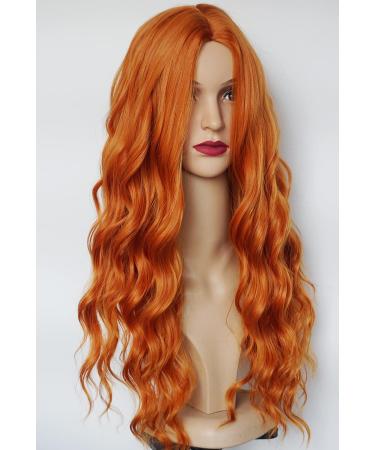 Long Ginger Red Curly Costume Wig | Synthetic Wavy 28 Wig for Women Halloween Costume - Wigbuy - Buy Online on SooperMarket.com