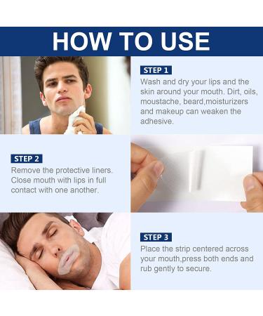 Sleep Mouth Strips - Gentle Nasal Breathing Aid for Better Sleep Quality - Reduce Mouth Breathing & Snoring (60pcs) - Buy Online on SooperMarket.com