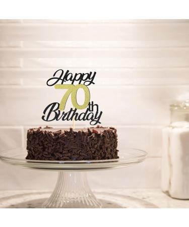 Shop Sumerk 70th Birthday Cake Attachments - Gold & Black Decorations Perfect Party Accessories - Buy Online on SooperMarket.com