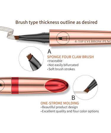 Magic Eyebrow Pencil-3D Waterproof Microblading Eyebrow Pencil Contouring Pen 4 Tipped Precise Brow Pen Magic Microblading Eyebrow Pen Natural Fine Stroke Microblading Eyebrow Pencil (Dark Coffee) - Buy Online on SooperMarket.com