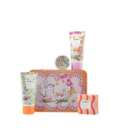 Cath Kidston Hand Cream 30ml Hand Wash 30ml Hand Soak 30g and Hand Balm 9g Giftable festive Tin Beauty Gift For Her Travel Size and Vegan Friendly Hand Moisturiser Essentials Oils Hand Care Gift Set