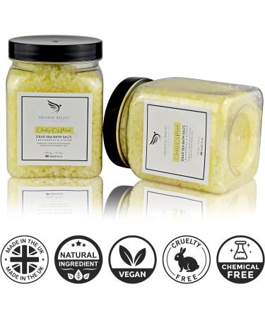 Natural Dead Sea Bath Salt (450g) Bubble Bath - Made in UK | Detox with LemonGrass Essential Oils for Women, Men, and Kids - Buy Online on SooperMarket.com