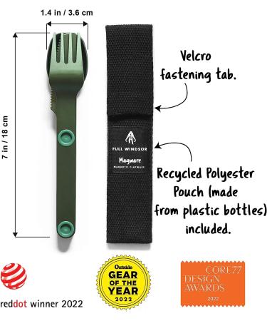 MAGWARE Magnetic Camping Utensils Set - Portable Metal Travel Flatware with Case | Camping Cutlery Set with Knife, Fork & Spoon | Reusable Utensils for Camping, Picnic, Office & Kid's Lunchbox - Green - Buy Online on SooperMarket.com