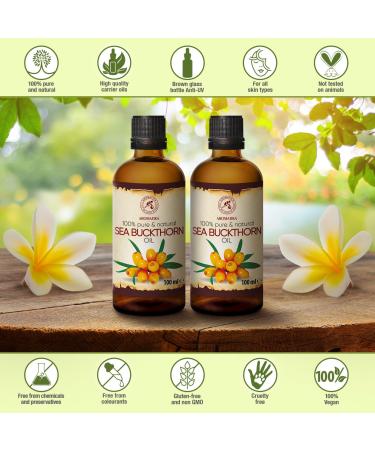 Pure Sea Buckthorn Oil 200ml - Cold-Pressed Sanddorn Oil for Skin & Body Care - Natural Hippophae Rhamnoides Carrier Oil - Buy Online on SooperMarket.com