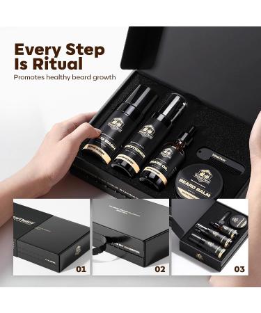 Waking Forest Beard Growth Kit | Luxury Beard Care for Men - Oil Wash Conditioner Balm & Comb - Buy Online on SooperMarket.com