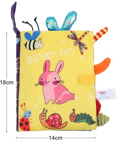 SOSPIRO Baby Cloth Book for Toddlers - Soft 3D Animal Tails, Safe & Non-Toxic - Early Learning & Gifts for 0-3 Year Olds - Rabbit Design - Buy Online on SooperMarket.com