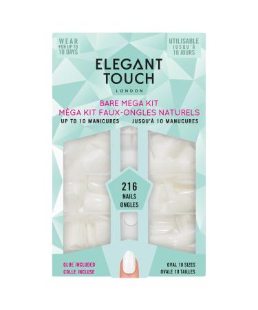 Elegant Touch DIY Mega Kit Oval Nude Nails 218pcs (1pc) 10 Sizes