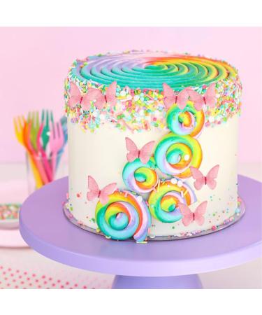 48 Edible Pink Butterflies - Alegre Butterflies TorteDeco | Cake & Cupcake Toppers for Weddings & Baby Showers - Buy Online on SooperMarket.com