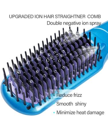 Enhanced Negative Ion Hair Straightener Brush - 30s Fast Heat-Up, 16 Temp Settings, MCH Heated, Ceramic Straightening Comb - Anti-Scald Technology - Ideal for Various Hair Types - Buy Online on SooperMarket.com