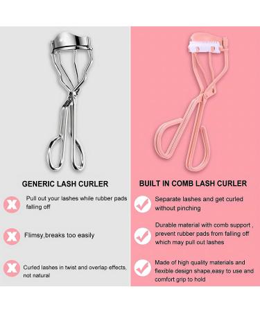 YADESQEF Eyelash Curler with Built-in Comb - Detachable, Durable Carbon Steel Body | Tightens Lashes in Seconds - Buy Online on SooperMarket.com