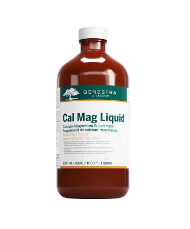 Genestra Brands - Cal Mag Liquid - Calcium-Magnesium Supplement - 1000 ml Liquid - Natural Mint Flavour