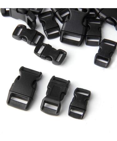 60pcs Black Plastic Contoured Side Release Buckles for Paracord Bracelets - 5/8, 1/2, 3/8 inch (20 Each) - Buy Online on SooperMarket.com
