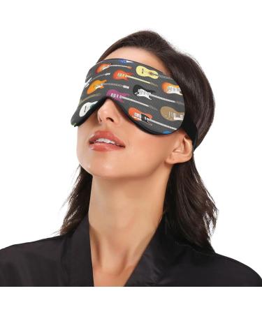 WELLDAY Colorful Guitars Sleep Mask - Soft Comfort Eye Shade Cover for Men Women - Adjustable Strap, Blockout Light - Buy Online on SooperMarket.com