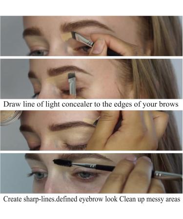 Bueart Design PRECISION Concealer brush for eyebrows Dual Ended Detail Flat Eyeliner definer Brow Brush with spoolies for eyebrow eyelash Spiral Brush Spoolie Mascara Brush - Buy Online on SooperMarket.com