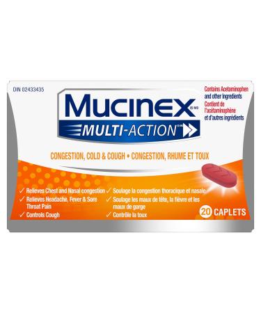 Mucinex Multi-Action Congestion Cold & Cough Caplets 20 count