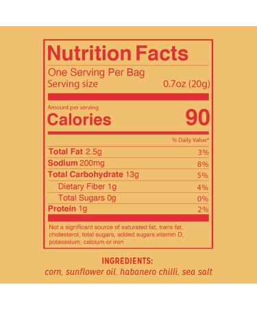 LOVE CORN | Habanero Chilli Crunchy Corn Snack | 20 Bags, 0.7oz | Low-Sugar, Gluten-Free, Plant Based, Non-GMO - Buy Online on SooperMarket.com