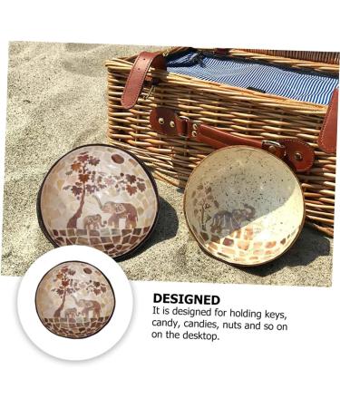 HOMSFOU 3 Pcs Coconut Shell Dishes Dessert Bowls Ice Cream Bowls Food Bowl Snack Bowls Nuts Bowl Cereal Bowl Sundae Cups Desktop Decor Shell Bowl Wooden Salad Bowl Coconut Bowl Spoon Candy 15X7CMx3pcs As Shownx3pcs - Buy Online on SooperMarket.com