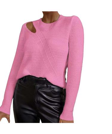 Women's sweater long -sleeved women 2023 autumn winter sweater neckholder off shoulder long sleeves knitting sweater solid loose loose sweater tops cardigan olive pink xxl