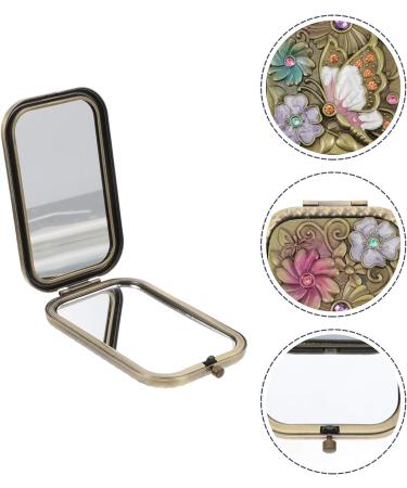 Lurrose Double Sided Vintage Handheld Makeup Mirror - Metal Cosmetic Mirror for Women - Buy Online on SooperMarket.com