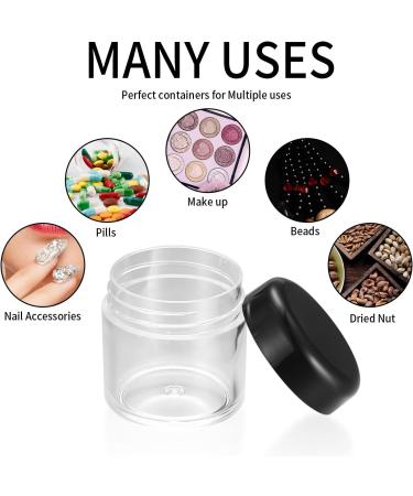 20 Pieces Empty Cream Cans - 40ml Transparent Plastic Containers for Cosmetics & Lip Balm with 3 Mini Black Spatulas | International Shipping - Buy Online on SooperMarket.com