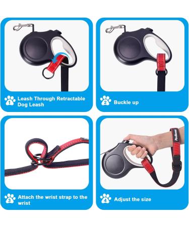 Petbonus Short Dog Leash & Safety Bracelet - Reflective Adjustable Soft Handle Extra Safety for Strollers - Blue & Pink 2-Piece Set - Buy Online on SooperMarket.com