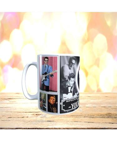 Rock n Roll Greats of 50s & 60s Personalised Music Icon Mug with Choice of Sweets Gift - Buy Online on SooperMarket.com