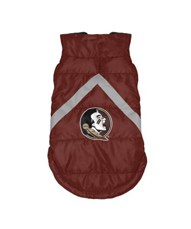 Littlearth NCAA Unisex NCAA Pet Puffer Vest Unisex S garnet