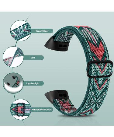 ShuYo 8 Pack Bands for Fitbit Charge 4/3 - Adjustable Replacement Wristbands for Women & Men - Fitness Sport Bands in Bohemia Red/Green/Purple, Leopard, Black/White - Compatible with Charge 3 SE - Buy Online on SooperMarket.com