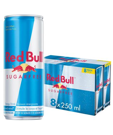Red Bull Energy Drink Sugar Free 250ml (8 pack) 250ml (Pack of 8)
