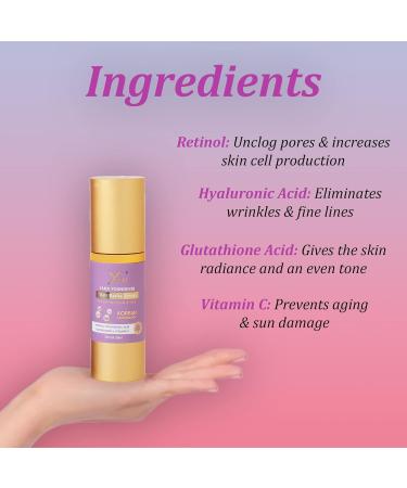 Yana Youngever Anti Aging Face Serum - Vitamin C Retinol Hyaluronic Acid Niacinamide | Resurfacing Pore Refining & Hydrating Skincare | 1.01 Fl Oz - Buy Online on SooperMarket.com