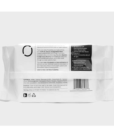 Nolla Flushable Wipes - 100% Plant-Based, Plastic-Free, Biodegradable - Unscented with Aloe & Vitamin E - Septic & Sewer Safe - 360 Count (6 Packs of 60) - Buy Online on SooperMarket.com
